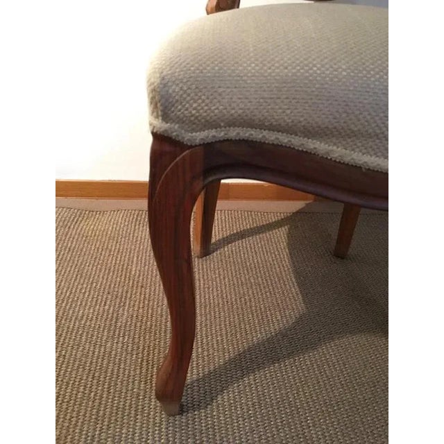 Chairs in Walnut and Linen, Italy, 1990s, Set of 4 For Sale - Image 12 of 18