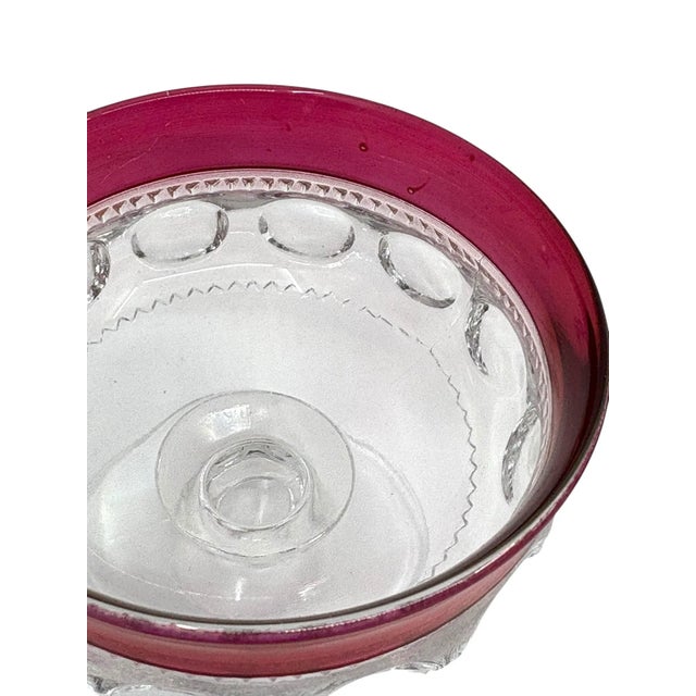 Vintage Indiana Glass Kings Crown Cranberry Champagne Sherbet Glasses- A Set of 12 For Sale - Image 11 of 11