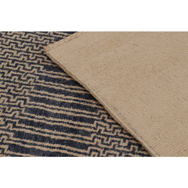Rug & Kilim’s Art Deco Runner With Geometric Designs in Beige & Black For Sale - Image 9 of 11