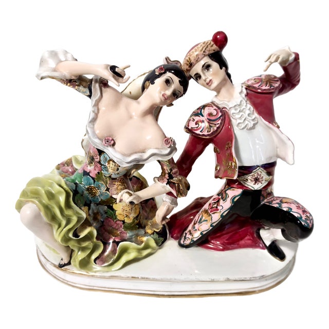 Vintage Ceramic Torero and Flamenco Dancer Figurines attributed to Giovanni Girardi, Italy, 1950s For Sale