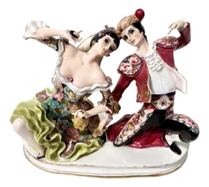 Vintage Ceramic Torero and Flamenco Dancer Figurines attributed to Giovanni Girardi, Italy, 1950s