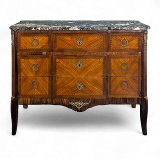 Vintage Transition Marquetry Commode For Sale