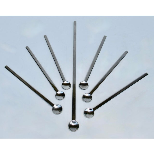 Waterford 1990s Postmodern Waterford Polished Silver Cocktail Stirrer Spoons & Cocktail Stirrer Spoon - 7 Pieces For Sale - Image 4 of 11