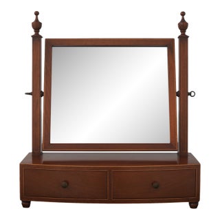 1960s Biggs Inlaid Mahogany 2 Drawer Dresser Shaving Mirror For Sale