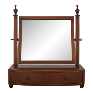 1960s Biggs Inlaid Mahogany 2 Drawer Dresser Shaving Mirror