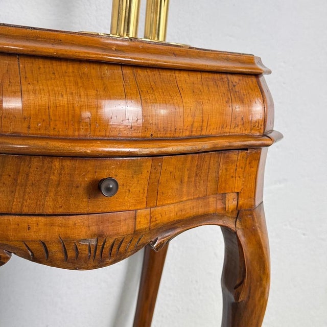 1950s Small Venetian Style Louis XV Walnut Sideboard with Drawer, Venice, 1950s For Sale - Image 5 of 15
