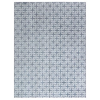 Contemporary Black and White Large Modular Geometric Rug by Doris Leslie Blau For Sale
