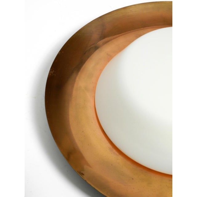 Large Mid-Century Ceiling Lamps in Glass with Copper-Plated Metal Reflector by Kaiser Leuchten, Set of 2 For Sale - Image 14 of 18