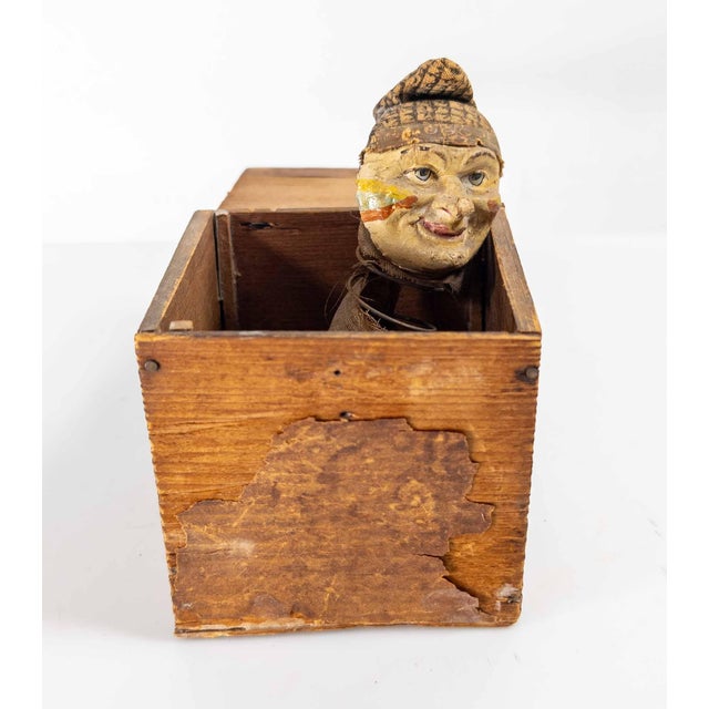 19th or 20th Century Creepy German or Folk Art Jack in the Box Jester For Sale - Image 4 of 11