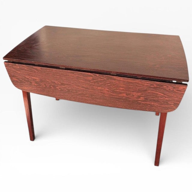 Mid-Century Drop-Leaf Table Dining Table in Rosewood Laminate For Sale - Image 6 of 9