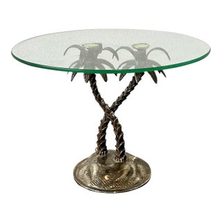 Vintage Crossed Palm Cake Stand For Sale