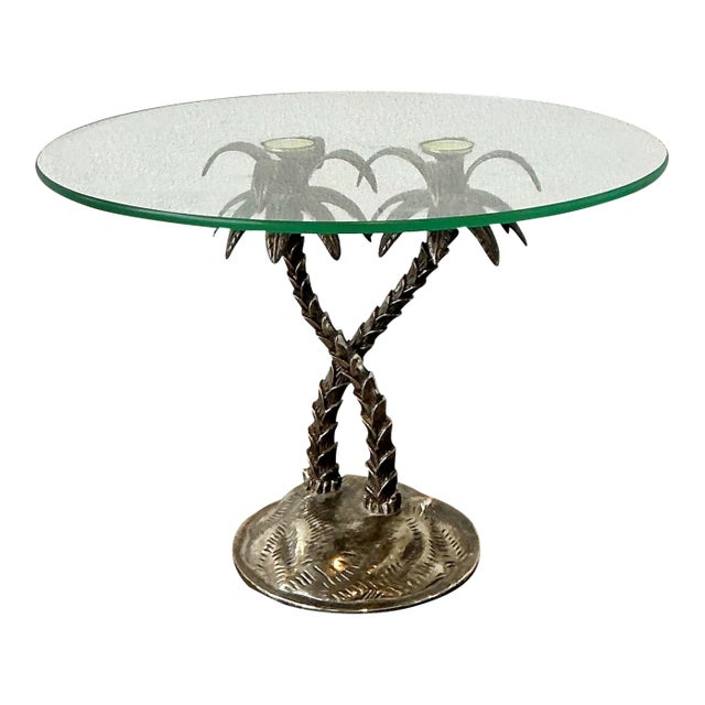 Vintage Crossed Palm Cake Stand For Sale