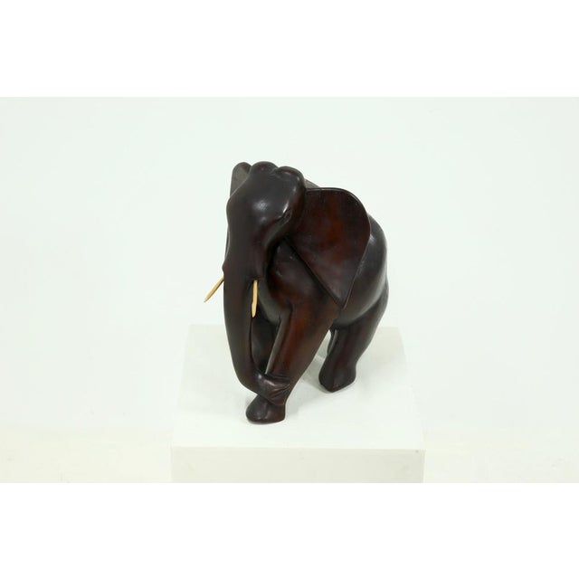 Large Tropical Wooden Elephant, 1970s For Sale - Image 6 of 8