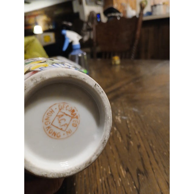 Pair of Vintage ACF Hong Kong Millefleur Porcelain Vases – Mid-Century, Hand-Decorated This stunning pair of mid-20th-...