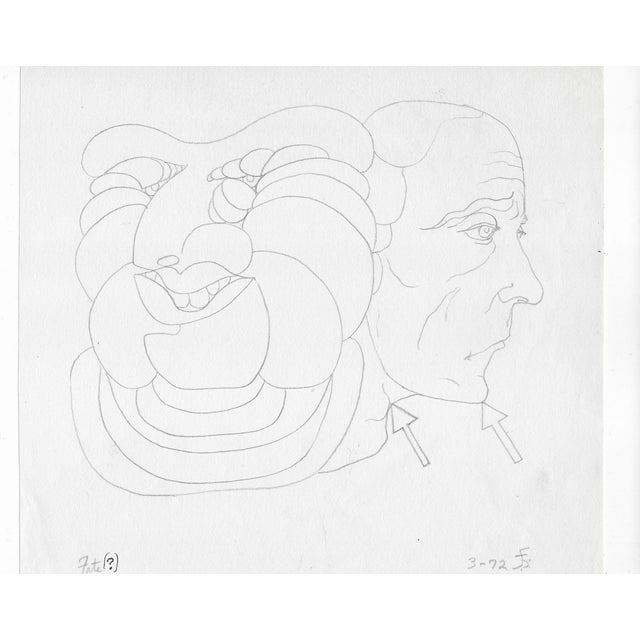 MCM double portrait from the estate of Chicago artist James Frederic Bone (1929-2015). Signed lower right. Bone was born...