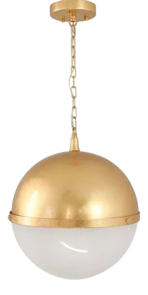 Worlds Away Modern Gold Leaf Finished Globe Pendant Light