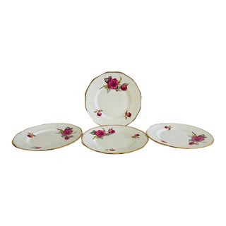 Vintage 1980s Floral Elizabethan English China Salad Plates - Set of 4 For Sale