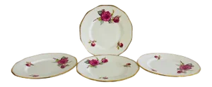 Vintage 1980s Floral Elizabethan English China Salad Plates - Set of 4