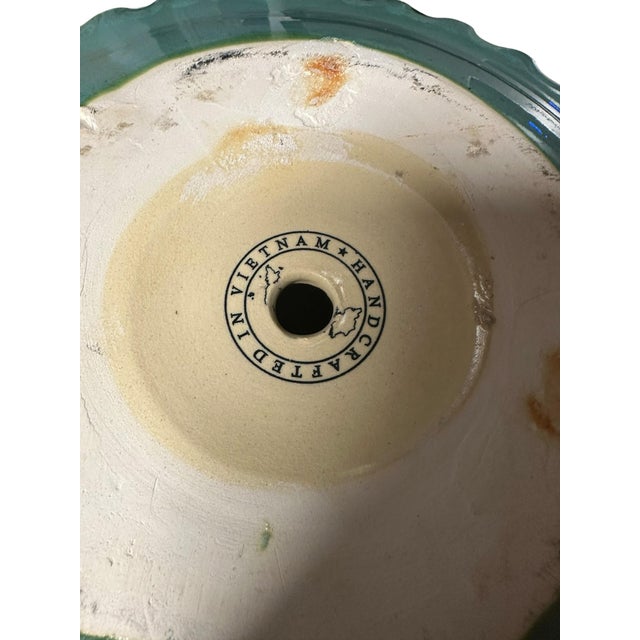 Vintage Celadon-Style Glazed Planter For Sale - Image 9 of 12