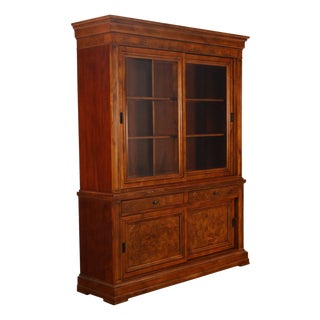 Ethan Allen Townhouse Collection Burlwood China Cabinet For Sale