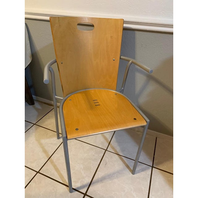 1970s Modernist Chair With Laminated Plywood Seat For Sale In Austin - Image 6 of 9