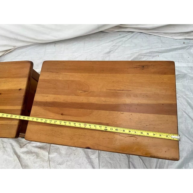 Brown 1970s Set of Two Drexel Heritage Nightstands End Tables Two Dovetail Jointed Drawers For Sale - Image 8 of 10