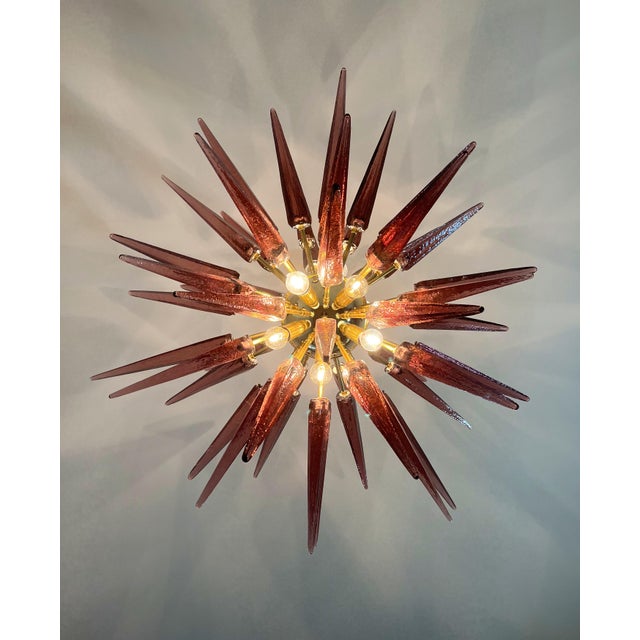 Murano Amethyst Glass Sputnik Chandelier, 1990 For Sale - Image 9 of 18
