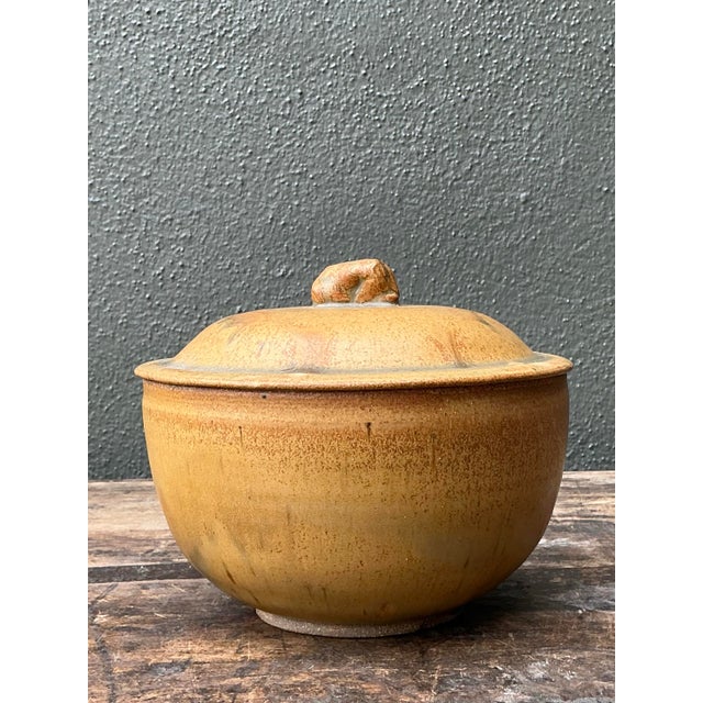 Vintage Original Studio Pottery Lidded Bowl For Sale - Image 11 of 12