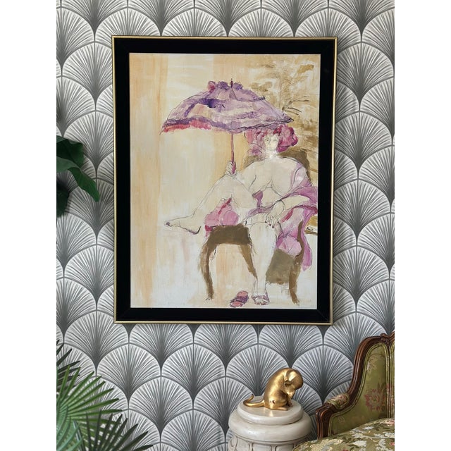 Abstract Abstract Bohemian Chic “New Orleans” Original Ink and Watercolor Painting Artwork by Naomi Ernest For Sale - Image 3 of 15