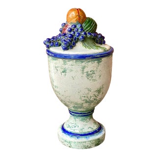 20th Century Sarreid Ltd. Ceramic Trompe L’Oeil Decorative Urn For Sale