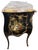 Vintage Louis XV Style Black Lacquered & Painted Marble Top Bronze Mounted Commode For Sale - Image 10 of 18