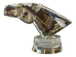 Glass Horse Head Sculpture by Loredano Rosin