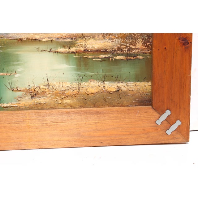 Textile Late 20th Century Vintage Oil Painting on Canvas, Rural Landscape, Signed R.David, Framed For Sale - Image 7 of 9