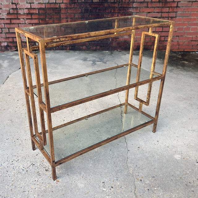 Vintage Maison Jansen Style Hollywood Regency Bespoke Hand Gilt Etergeres Bookcase-Newly Painted For Sale - Image 9 of 12