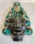 Ceramic Vintage Mexican Folk Art Ceramic & Stone Embellished Sculptural Wall Mask For Sale - Image 7 of 12
