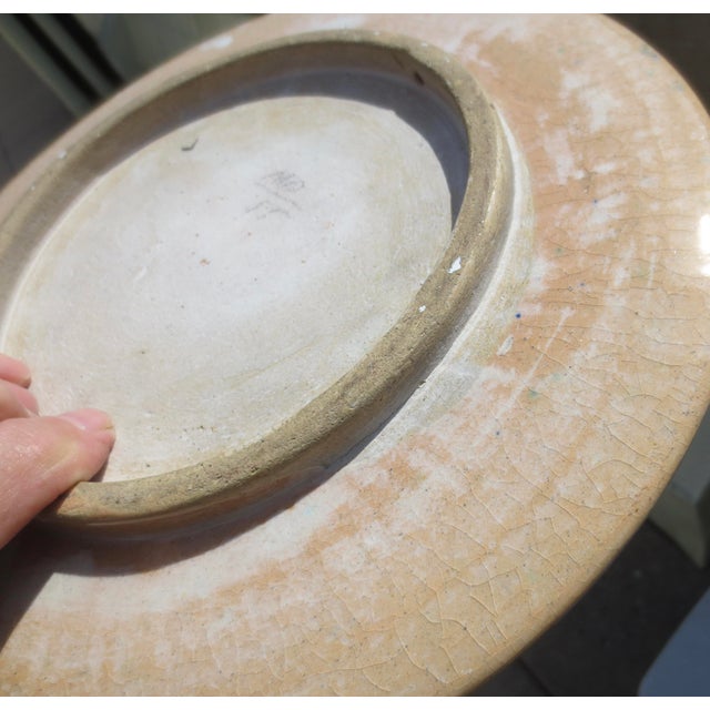 Royal Blue Armenian Pottery Iznik Style Plate Circa 1920s For Sale - Image 8 of 9