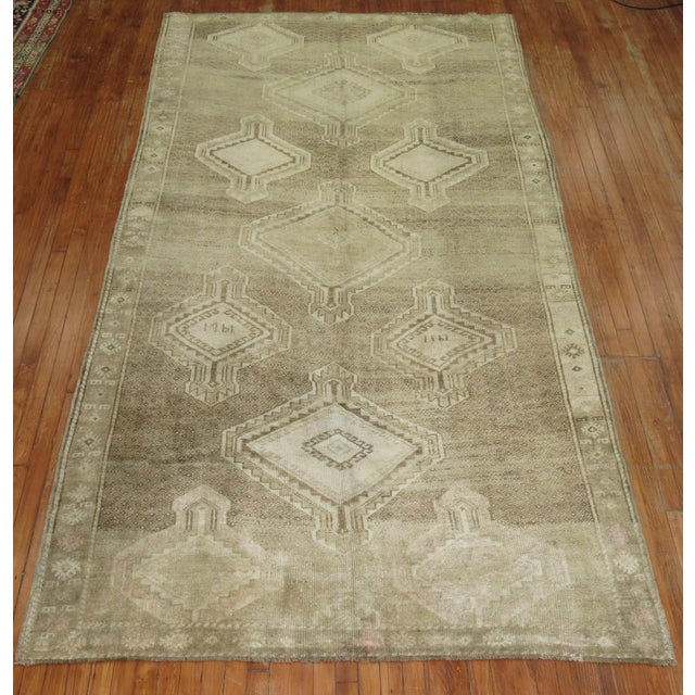 Vintage Beige Brown Turkish Gallery Runner - 5'8" x 11'7" For Sale In New York - Image 6 of 6