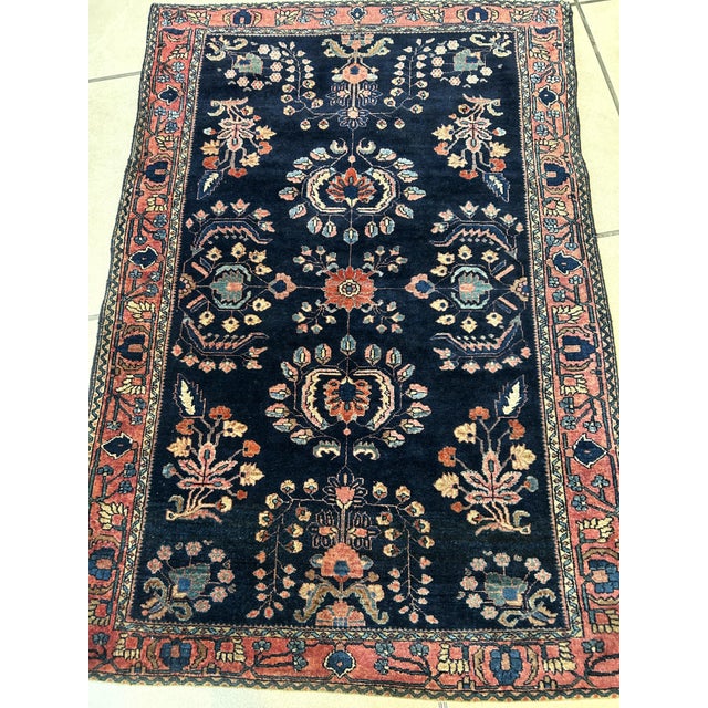 This is an authentic wool pile genuine hand made very antique Persian Sarouk Mohajeran -