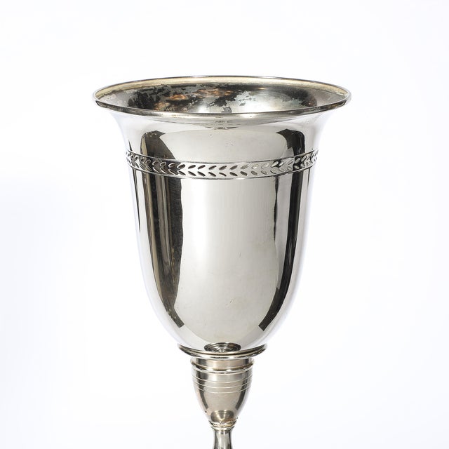 Hollywood Regency Classical Hollywood Regency Silvered Bronze Torchiere For Sale - Image 3 of 12
