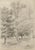 Alexander Monro, The Entrance to the House at Albury, Surrey, 1836, Chalk Drawing For Sale - Image 4 of 4