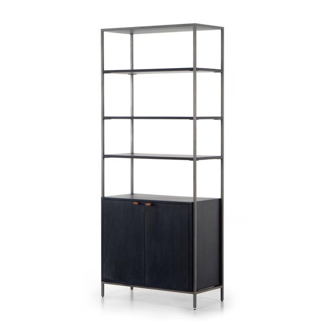 Four Hands Trey Modular Wide Bookcase, Black Wash For Sale - Image 13 of 13