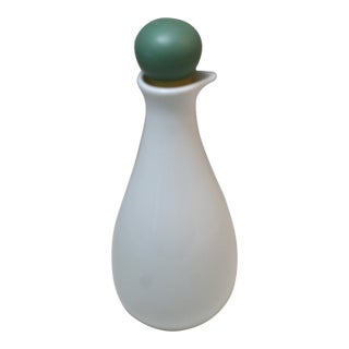 1980s Postmodern Memphis Olive Oil Jug Cruet White Stoneware Euro Style For Sale