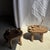 Small Wabi-Sabi Oval Teak Occasional Stool For Sale - Image 9 of 18