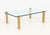Metal Peter Ghyczy Style Brass and Glass Coffee Table For Sale - Image 7 of 8
