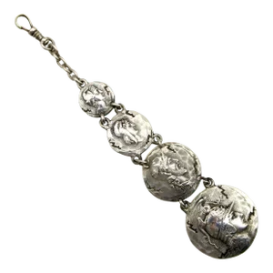 Victorian Shiebler Homeric Sterling Silver Graduated Watch Fob