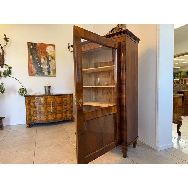 Wood Antique Walnut Biedermeier Display Cabinet For Sale - Image 7 of 16