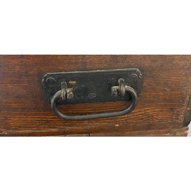 Antique Primitive Wooden Chest With Original Iron Hardware & Aged Patina For Sale - Image 4 of 8