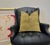 Gold Maze Velvet Throw Pillow With Feather Down Insert For Sale In New York - Image 6 of 6