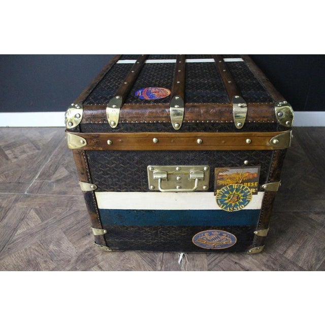 Textile Courier 90 Trunk from Goyard, 1920s For Sale - Image 7 of 18
