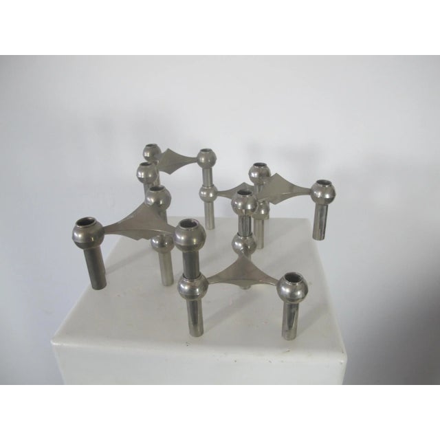 Space Age Sculptural Candle Holders from Nagel, Set of 6 For Sale - Image 4 of 4